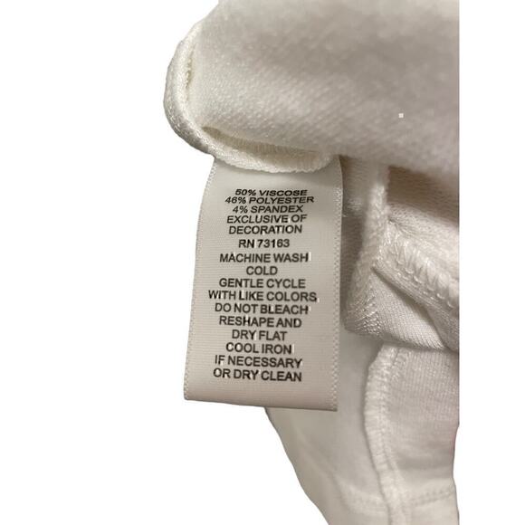 Hoodie White Slouchy Lightweight drop shoulder high low hem pockets Size S/P - Picture 7 of 9